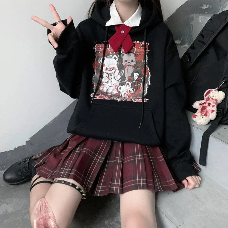 Simple Matching Menhera Bear Hoodie