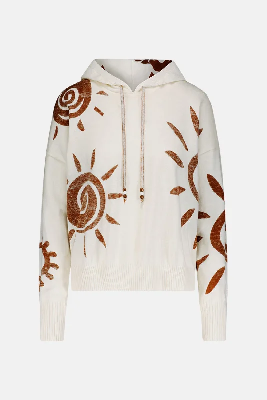 Fresh And Capable Sun Print Hoodie Vanilla