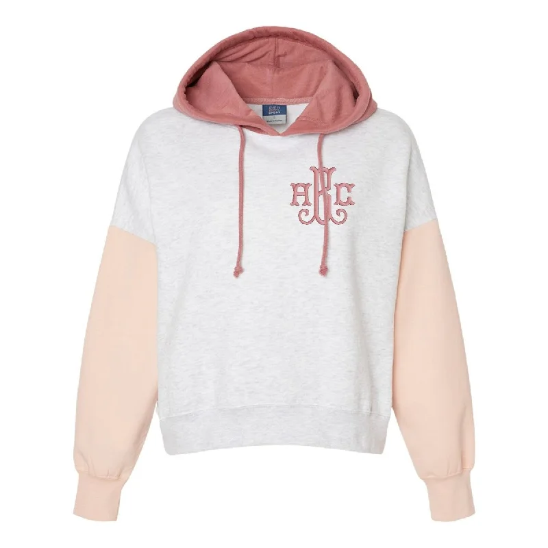 High-end Fabrics Monogrammed Colorblock Hoodie