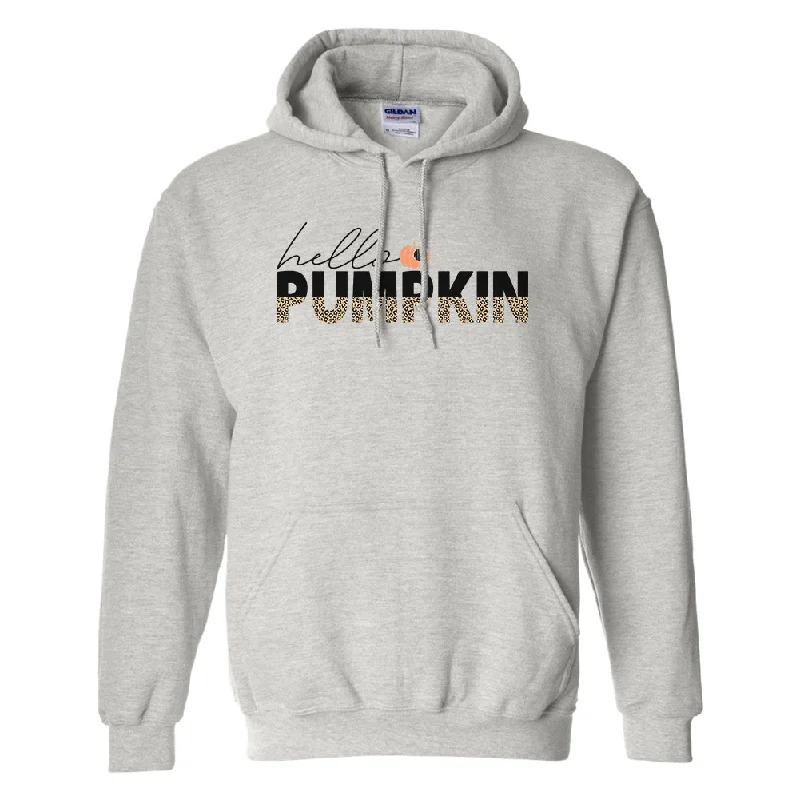 Sexy Fun Monogrammed 'Hello Pumpkin' Leopard Hoodie