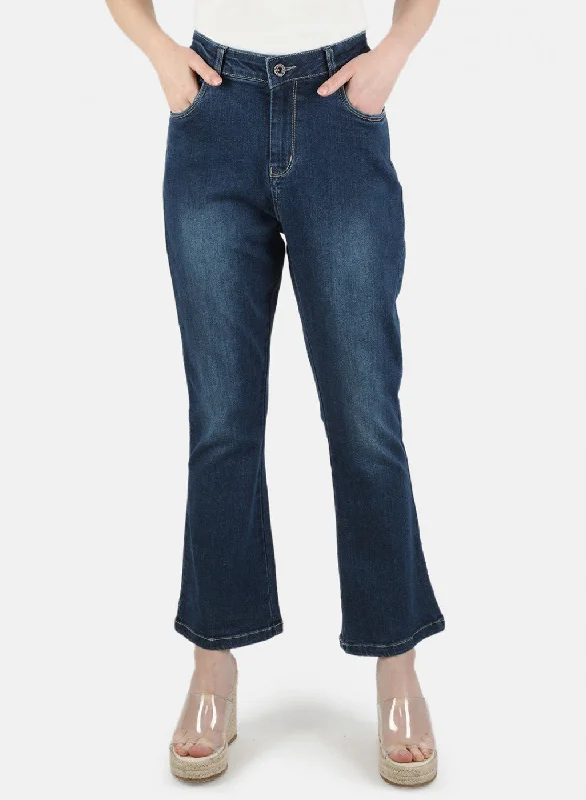 Women Blue Tailor Fit Denim