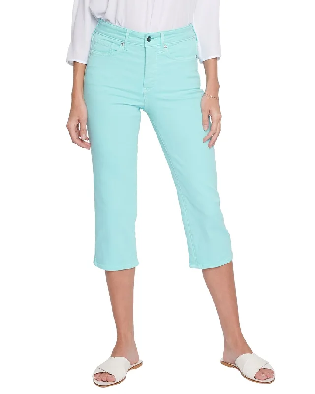 Celebrity Style NYDJ Petite Thigh Shaper Topaz Blue Crop Jean
