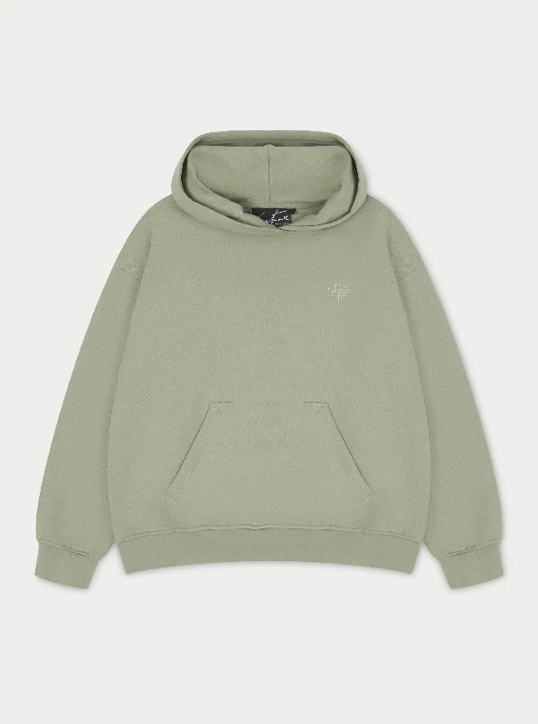 Sports Fashion OUTLINE EMBLEM RELAXED HOODIE - SAGE