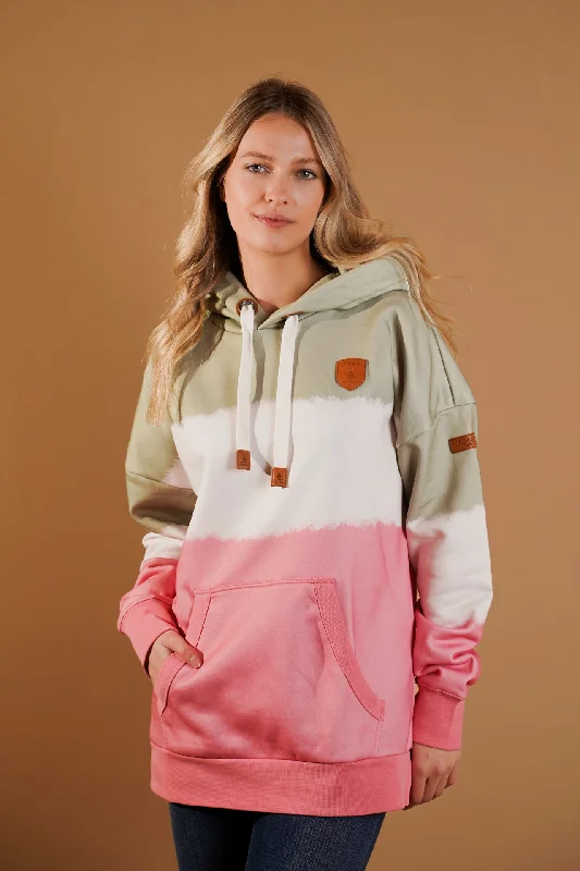 French Style Patty Aloe/Blush Dip Dye Hoodie