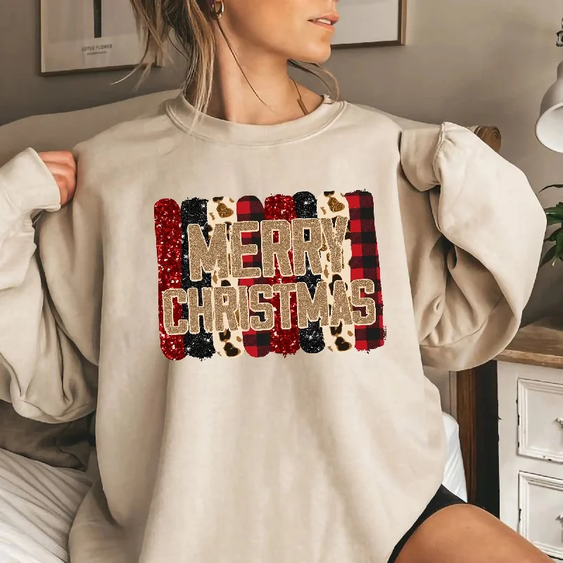 Minimal Style Retro Simplicity Winter Christmas Hoodie for Women