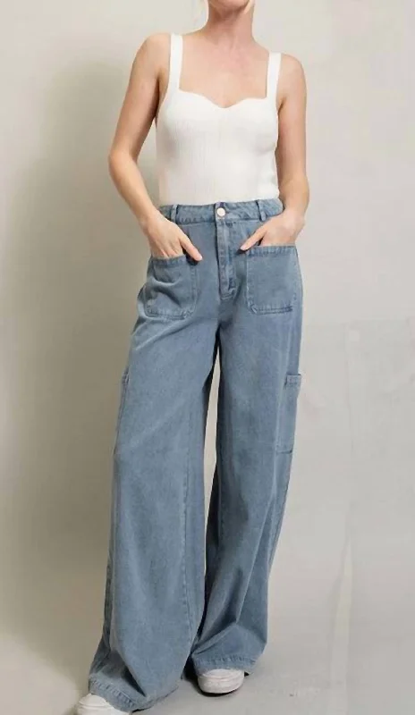 Classic Series Savannah Cargo Jeans In Mineral Wash