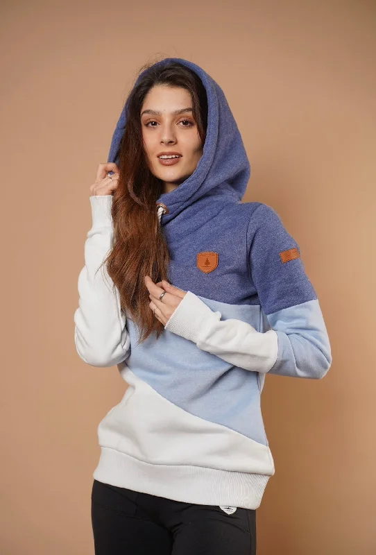 Elegant Tailoring Selene Blue Hoodie in Indigo Mix