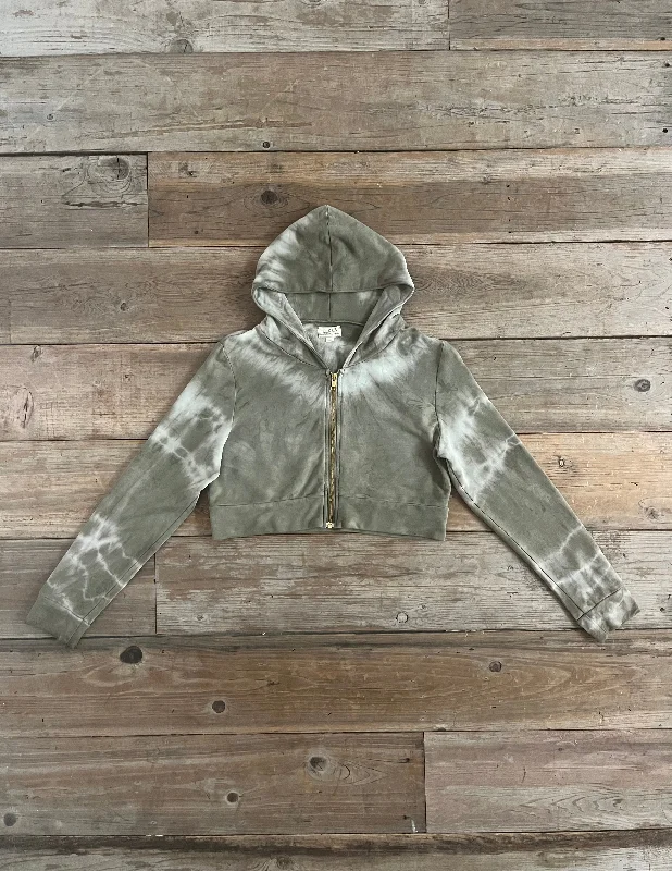French Retro SIZE XL Cropped Hoodie in Bamboo with Botanical Dyes