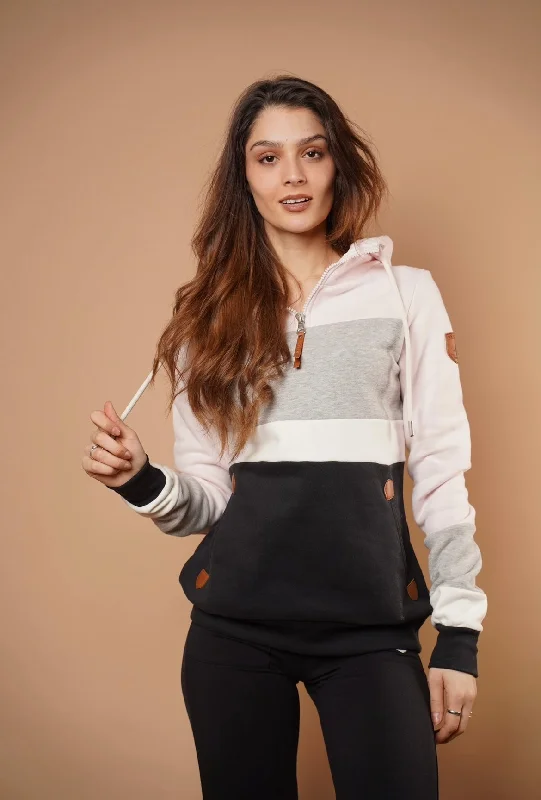 Elegant And Noble Suzon Half-Zip Hoodie in Primrose Mix