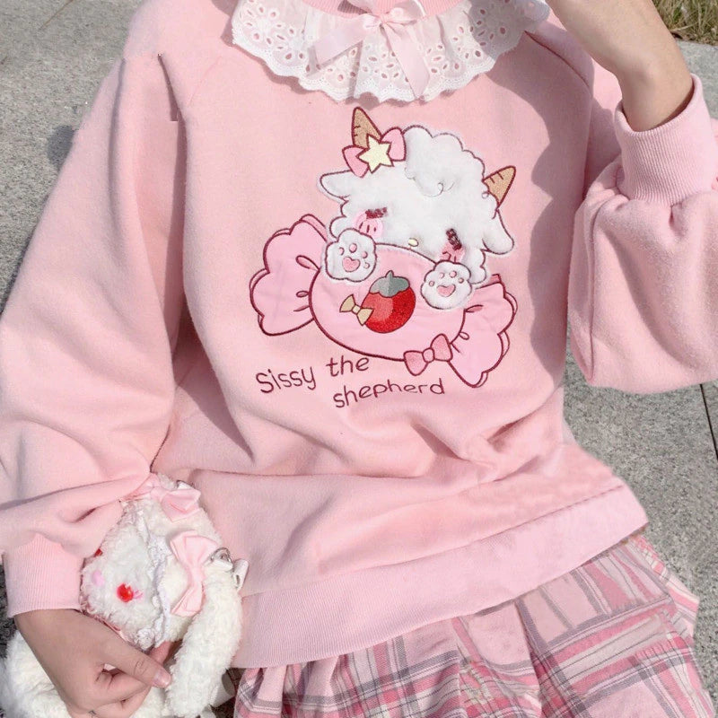 Youthful Style Sweetheart Bunny Crewneck