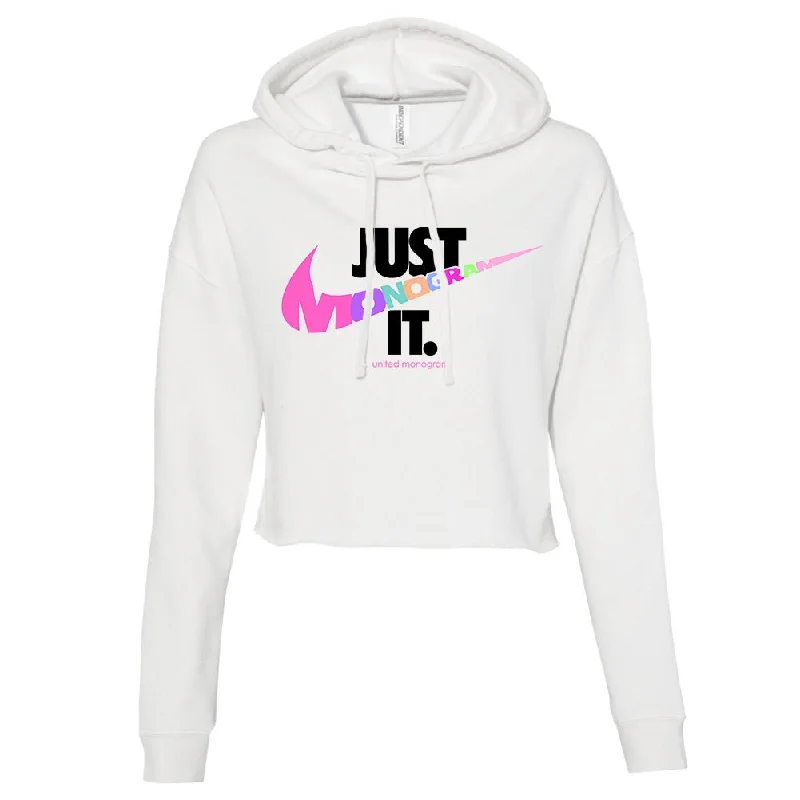 Elegant And Casual UM Just Monogram It Cropped Hoodie