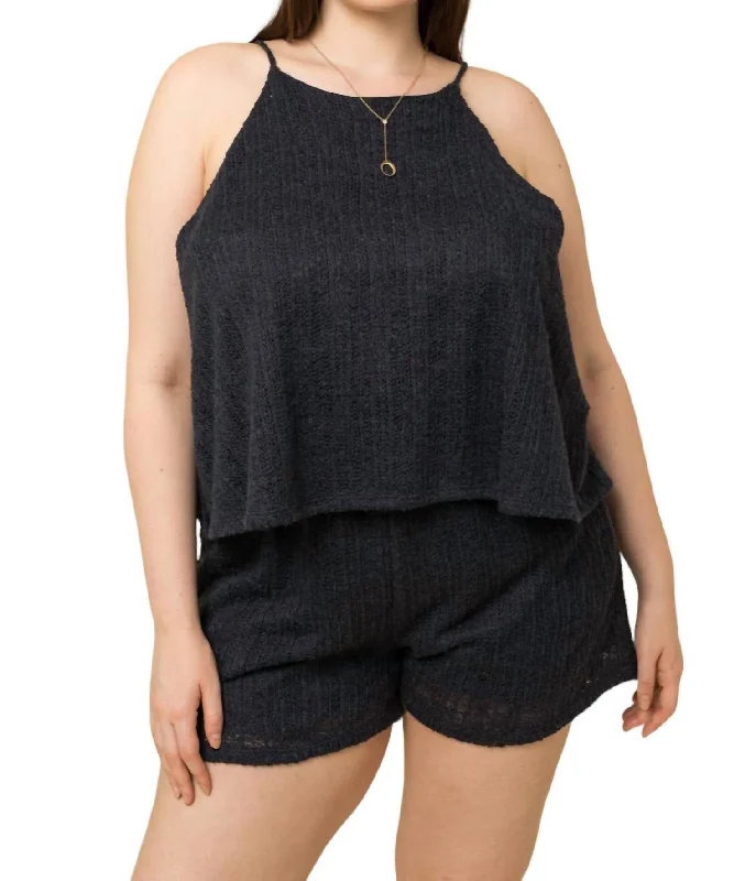 Soft Fashion Ahoy Romper - Plus Size In Navy