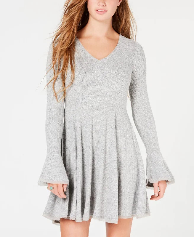 High-end Sense American Rag Juniors Ribbed Bell Sleeve Dress