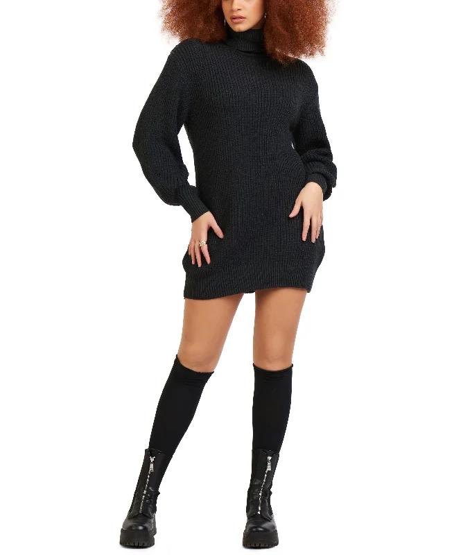 All-Day Comfort Black Tape Cocoon Sweater Dress