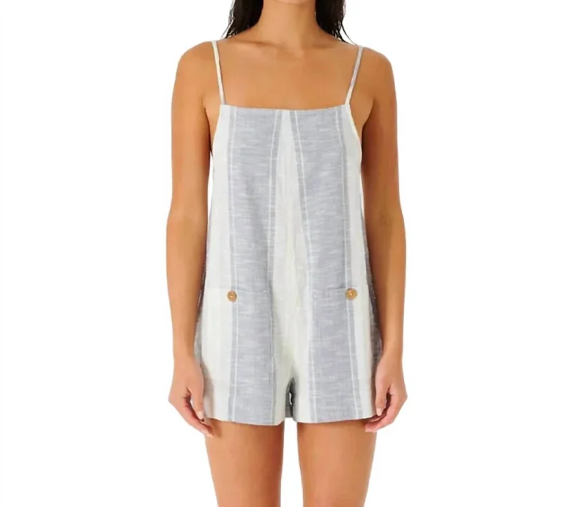 Design Must-have Classic Surf Stripe Romper In Blue