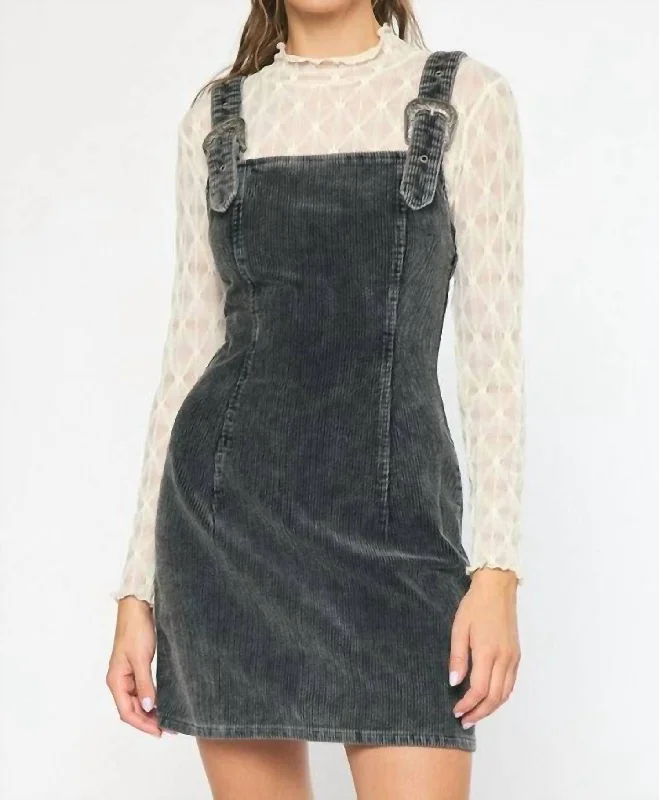 Easy Fashion Connie Overall Dress In Black
