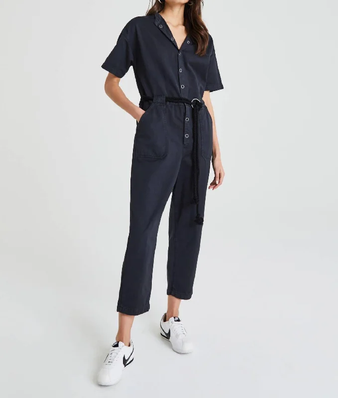 Smart Comfort Emery Jumpsuit In Sulfur Black