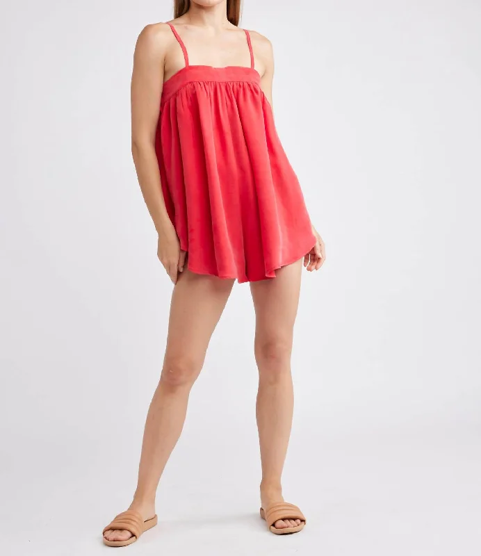 Layered Style Freya Romper In Red