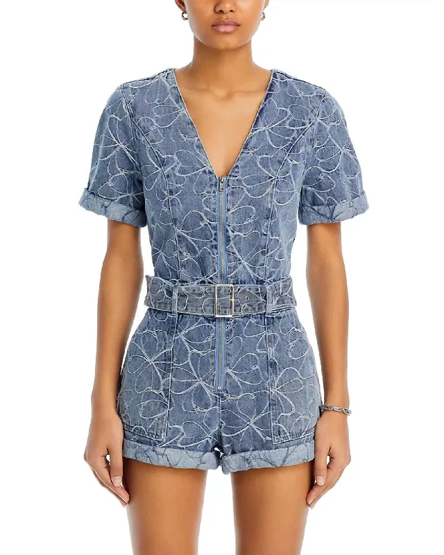 Retro Skirt Design Galilea Romper In Indigo
