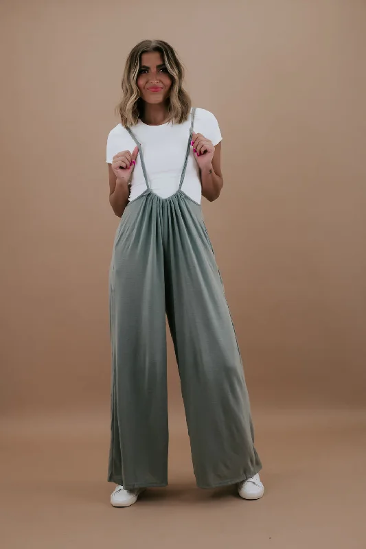Everyday Style Head Over Heels Jumpsuit, Sage