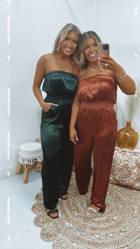 Soft Comfort Here To Impress Satin Jumpsuit, Black