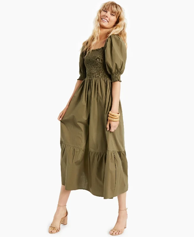 Preview New Products INC International Concepts Smock Puff Sleeve Dress