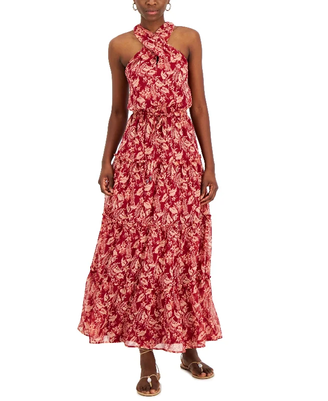 Exquisite Craftsmanship INC International Concepts Womens Printed Halter Maxi Dress