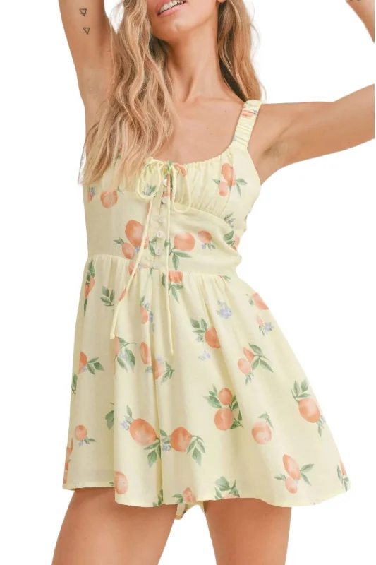 Fashion Must-have Mimosa Moment Romper In Lemon