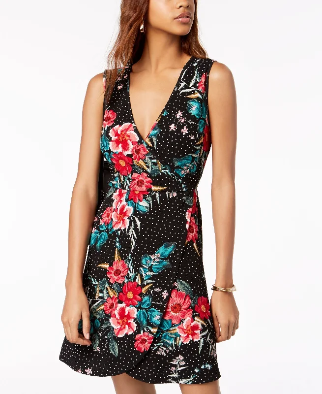 Elegant Comfort Planet Gold Juniors Liverpool Printed Wrap Dress