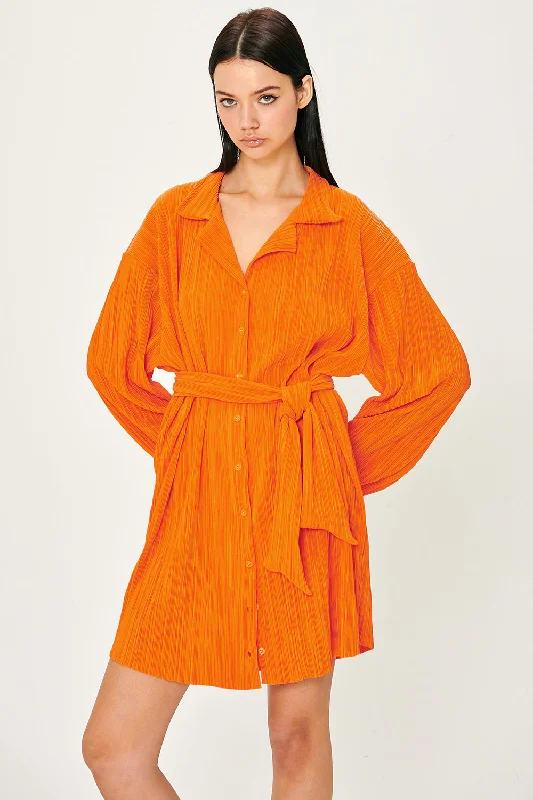 Relaxed Style Sandra Plisse Shirt Dress
