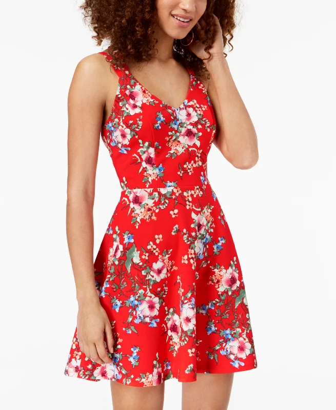 Exquisite Details Trixxi Juniors Strappy Back Fit Flare Dress