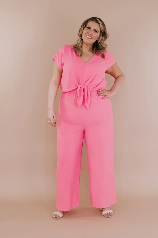 Strike A Pose Jumpsuit, Coral