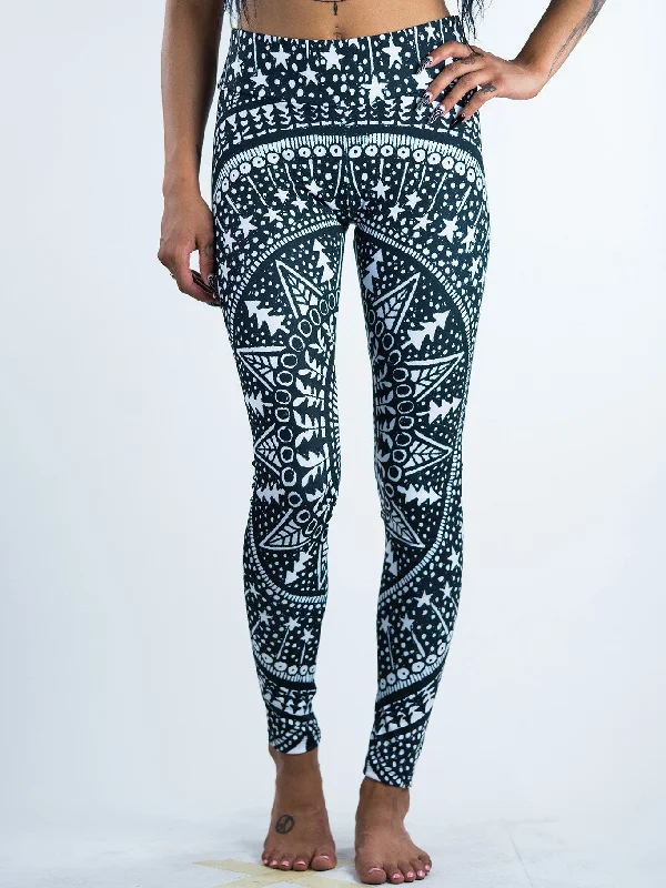 Basic Version Black Mandala Forest Leggings