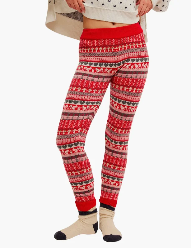 Retro Prints Falala Legging, Red