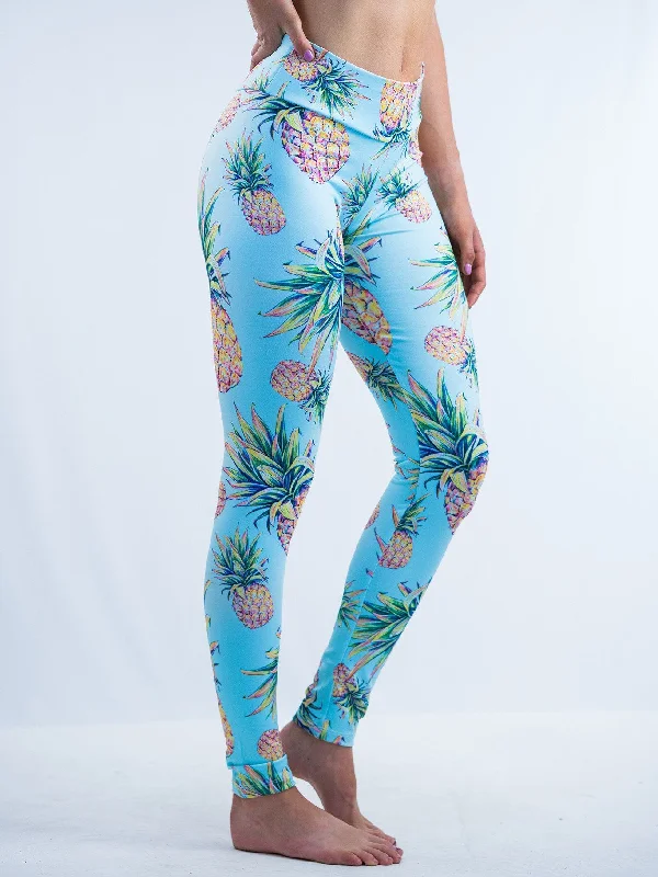 Embroidery Design Pastel Pineapple Leggings