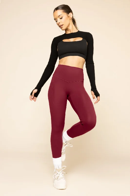 Elegant Comfort Supersculpt™ Leggings with Pockets - Crimson