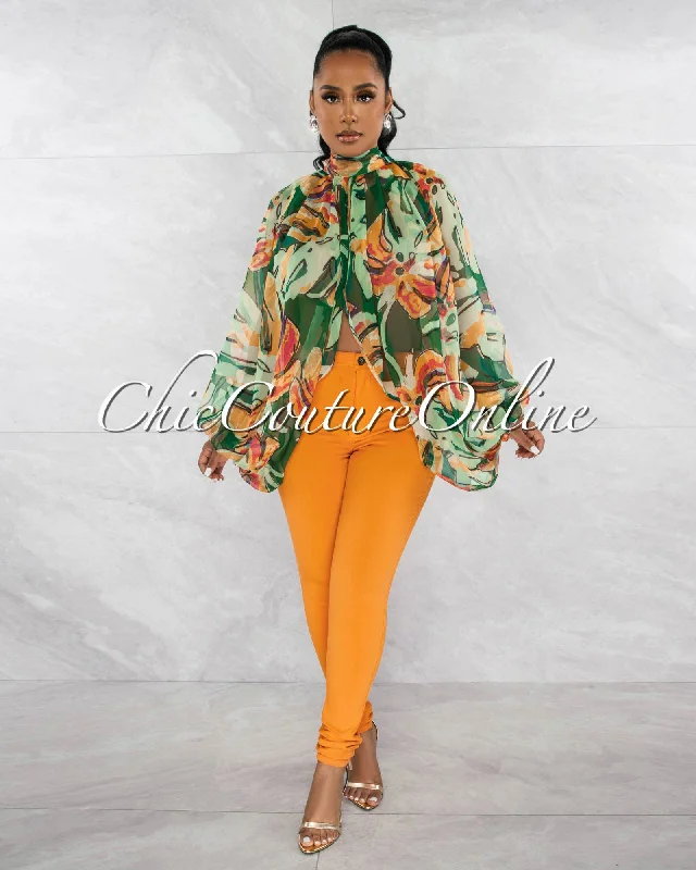 Versatile Wear Asier Orange High Waist Skinny Jeans