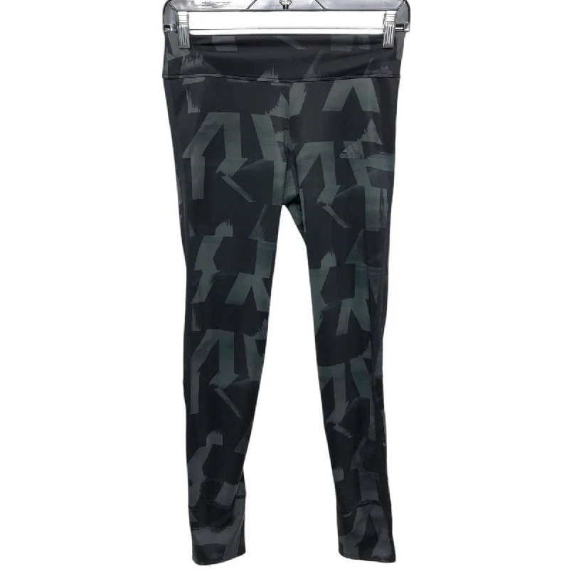 End Of The Year Athletic Leggings By Adidas In Black & Grey, Size: Xs