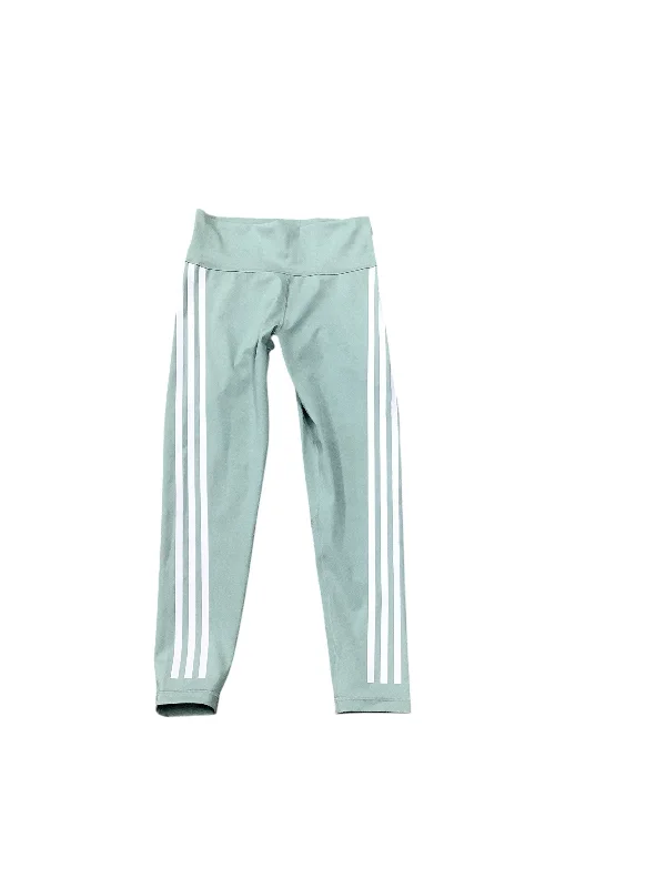 Athletic Leggings By Adidas In Green, Size: M