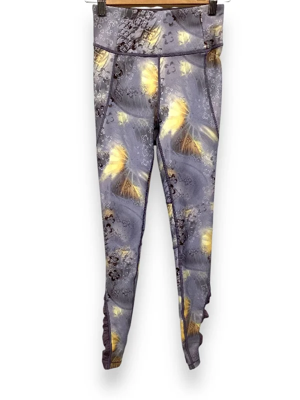 Classic Style Athletic Leggings By Calia In Grey & Yellow, Size: Xs