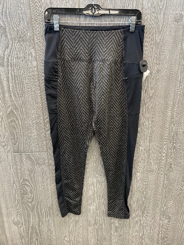 Comfortable Wear Athletic Leggings By Champion In Black, Size: L