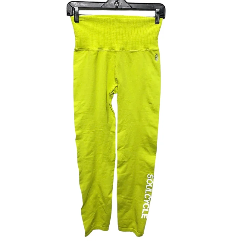 Noble And Elegant Athletic Leggings By Free People In Chartreuse, Size: L