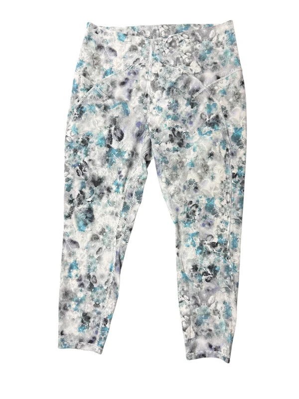Embroidery Design Athletic Leggings By Lululemon In Grey, Size: 14