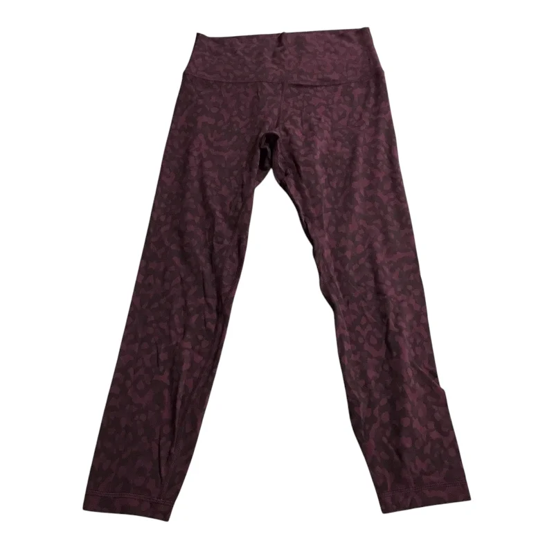 Luxury Customization Athletic Leggings By Lululemon In Maroon, Size: 8