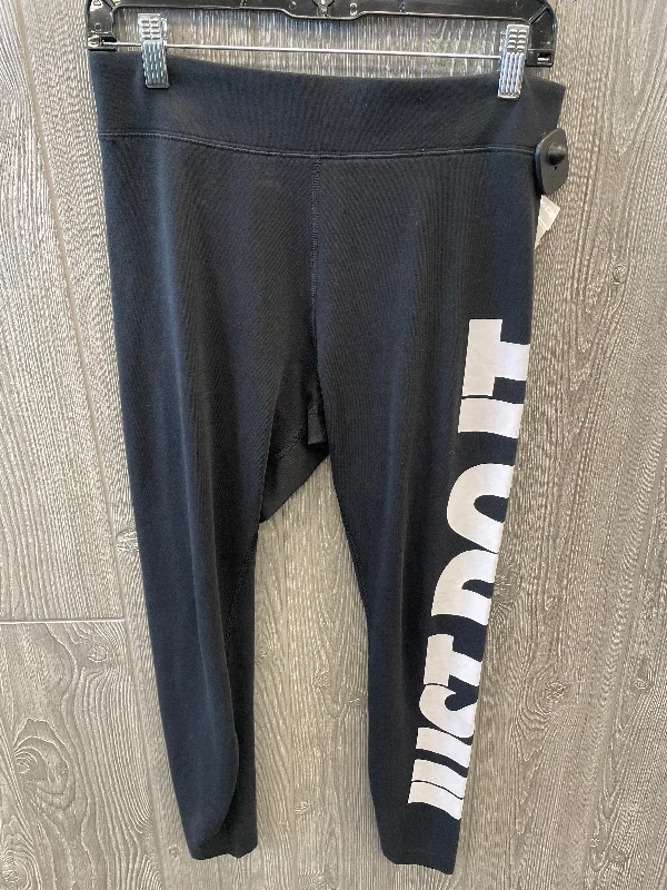 Cool Style Athletic Leggings By Nike Apparel In Black, Size: L