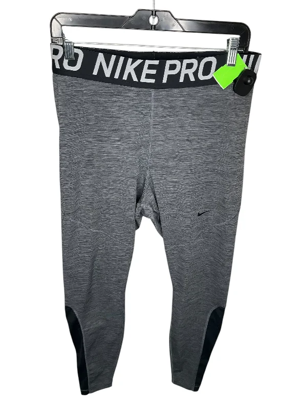 Athletic Leggings By Nike In Grey, Size: 1x