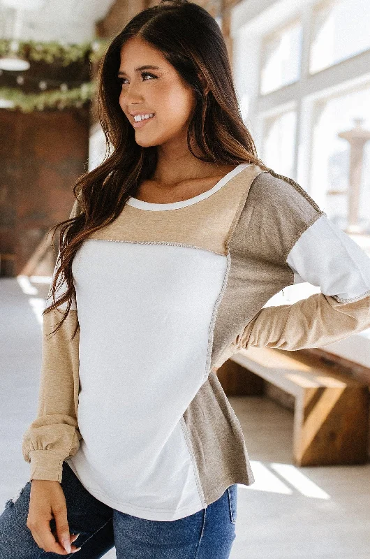 All-Day Wear Dulce Color Block Long Sleeve Top | S-2XL | PRE ORDER