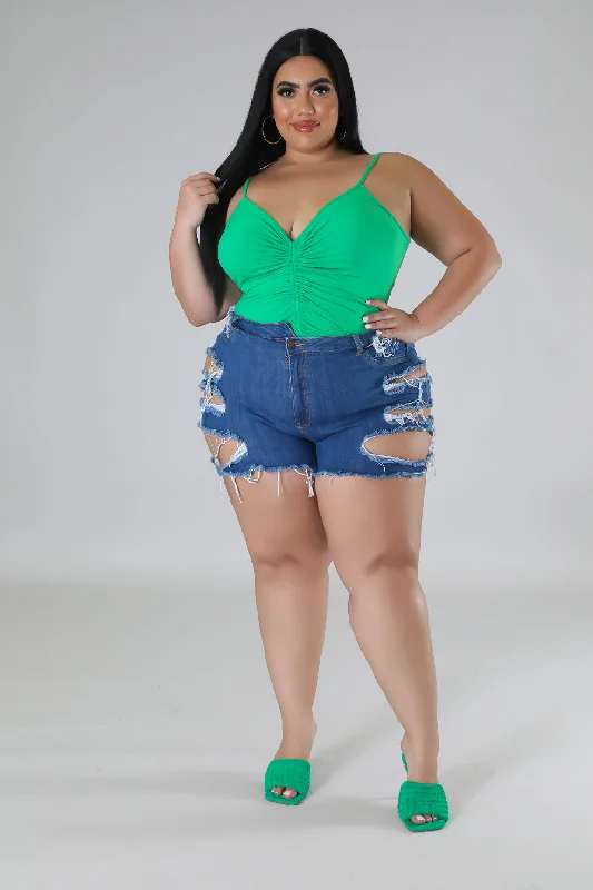 High-quality Design Everything In Place Denim Shorts
