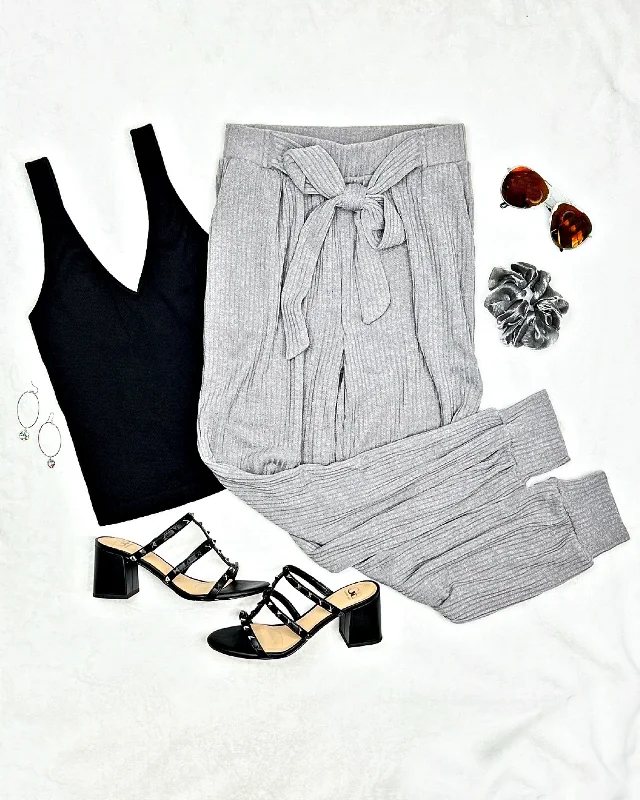 Floral Prints Feel The Magic Pants - Grey