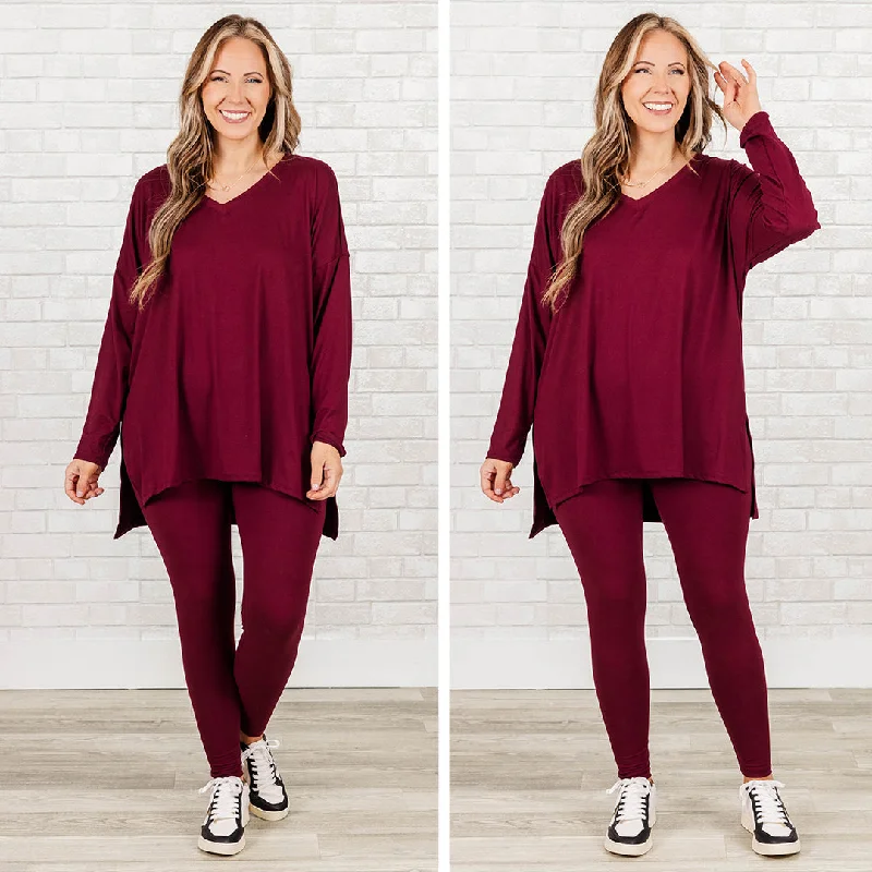 Minimal Style Happiness Because Of You Set, Dark Burgundy